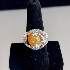Cluster Natural Orange Fire Opal Stone.